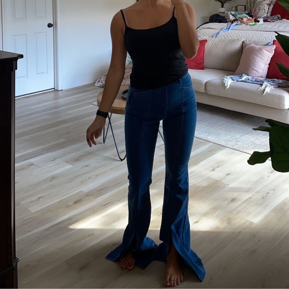 High waisted flare split jeans - Picture 1 of 1